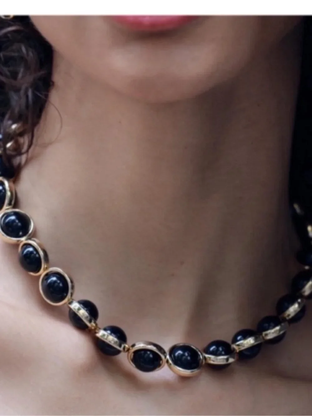 New! Black Sphere Bead Necklace (2011) NWOT